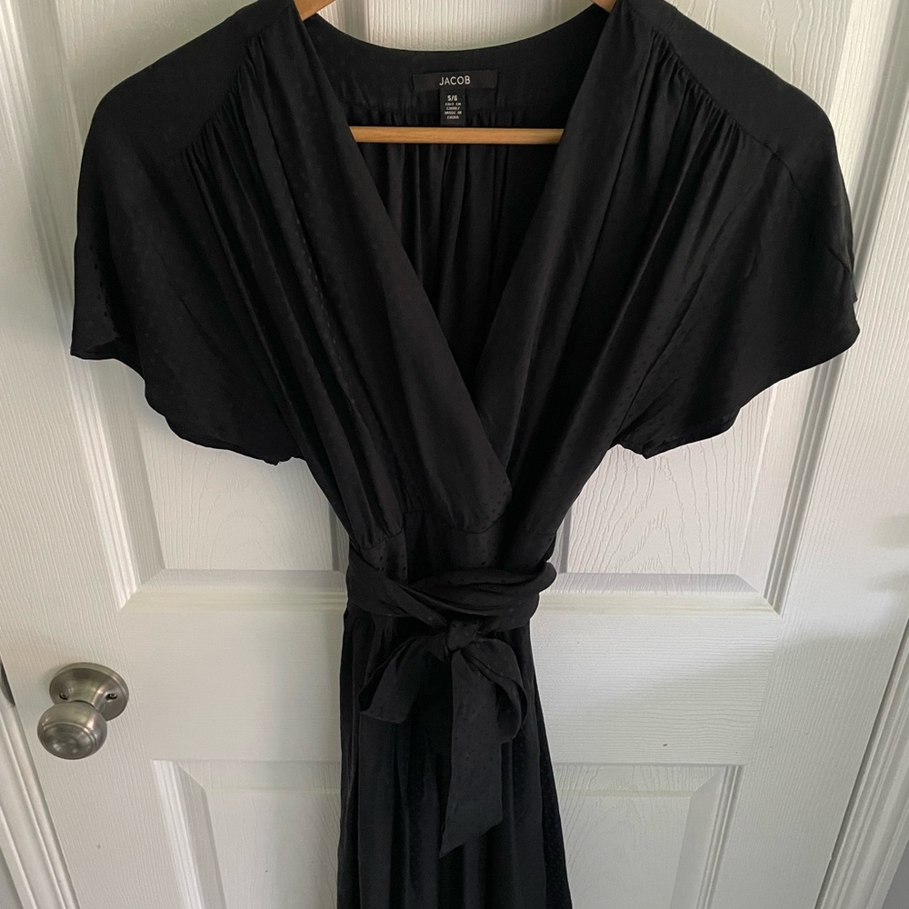 Y2K Jacob Black Silk Wrap Dress